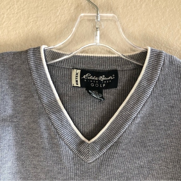 Eddie Bauer Golf Men’s EBTEK  Ribbed V-Neck Long Sleeve pullover Sweater Size M - Picture 3 of 11